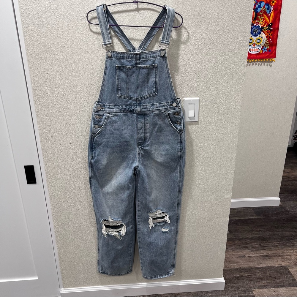 KanCan Light Blue Wash Denim Overalls Women’s Size Medium